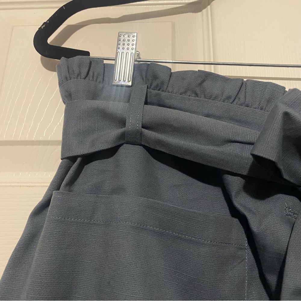 LOFT Blue Linen Skirt with Tie Front - Picture 3 of 5